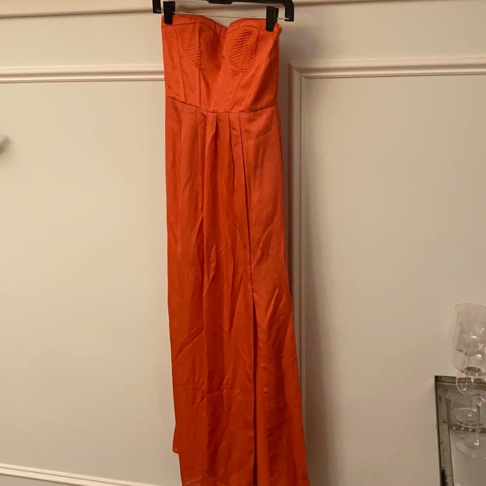 coral bcbg evening gown